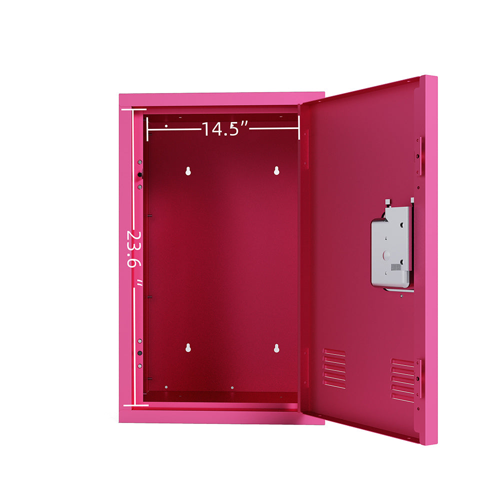 24-Inch Metal Locker Storage Cabinet - Pink_2