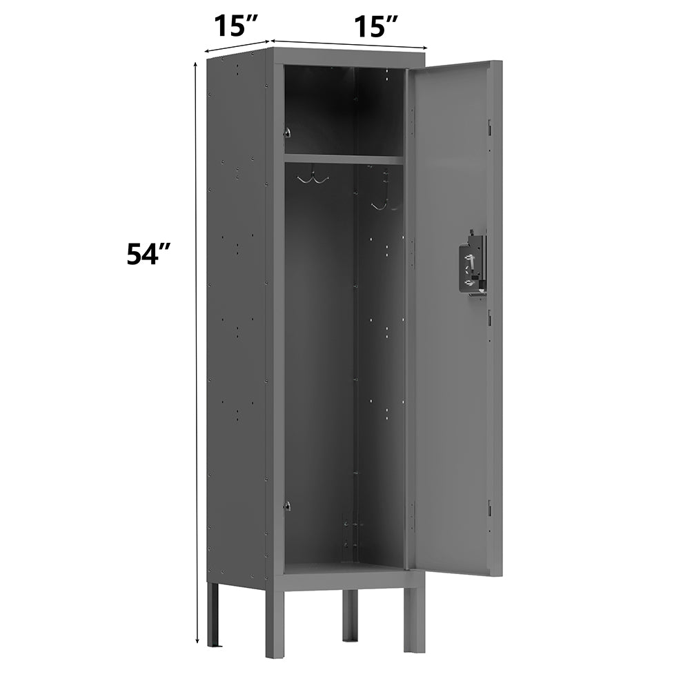 Retro Style Tall Metal Locker - Grey_6