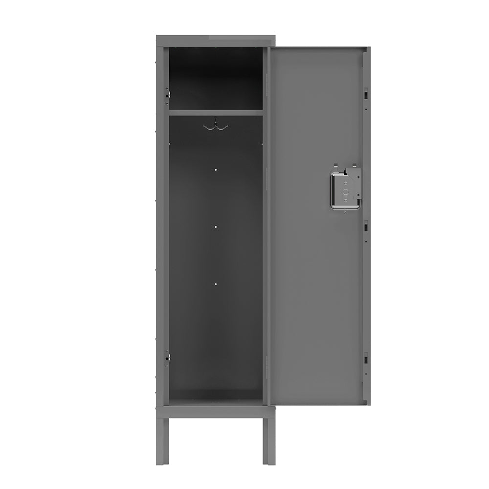 Retro Style Tall Metal Locker - Grey_2