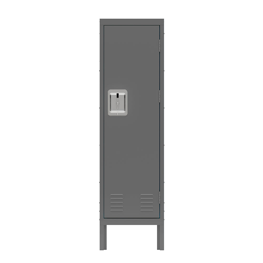 Retro Style Tall Metal Locker - Grey_0