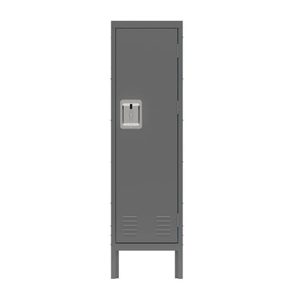 Retro Style Tall Metal Locker - Grey_0