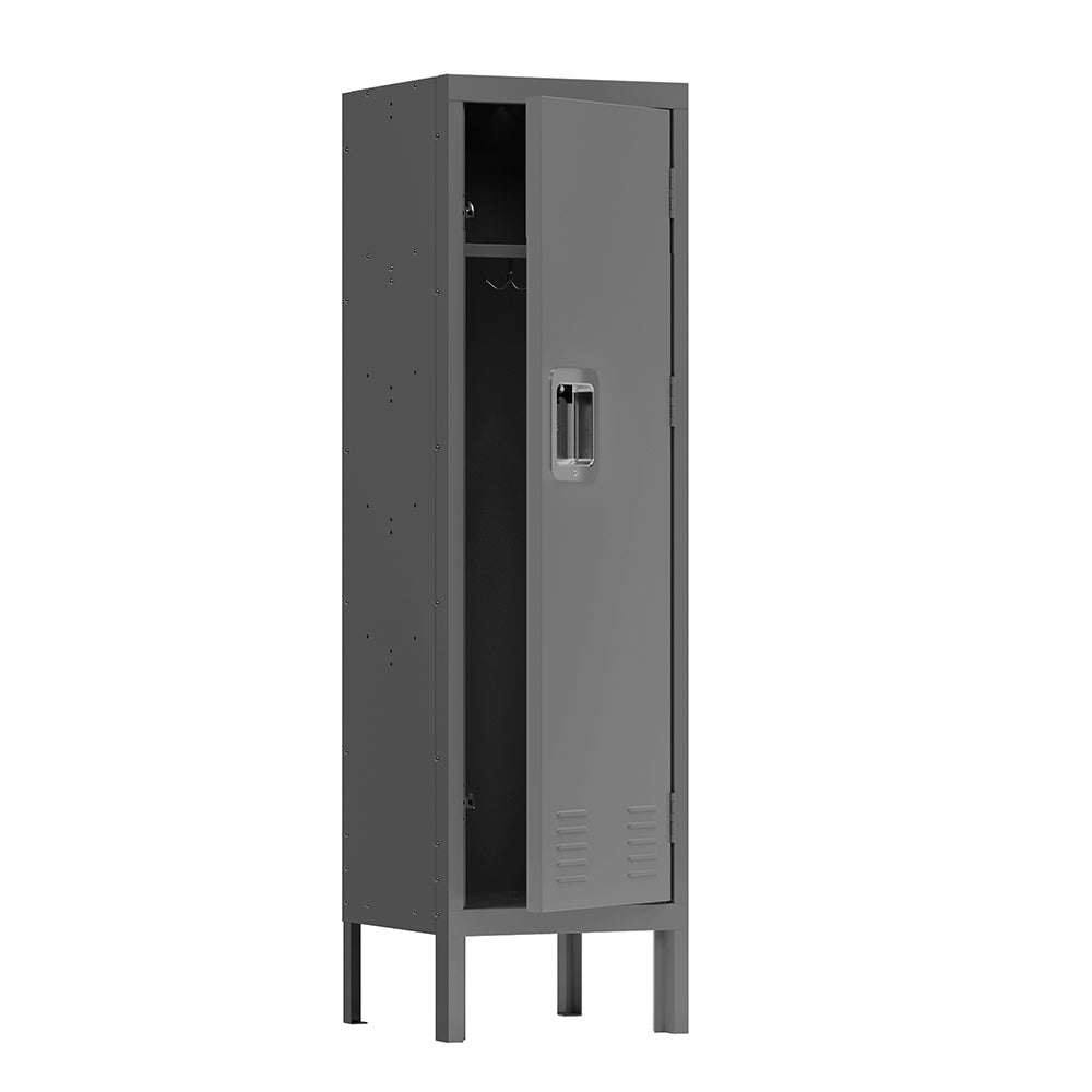 Retro Style Tall Metal Locker - Grey_5