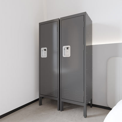 Retro Style Tall Metal Locker - Grey_4