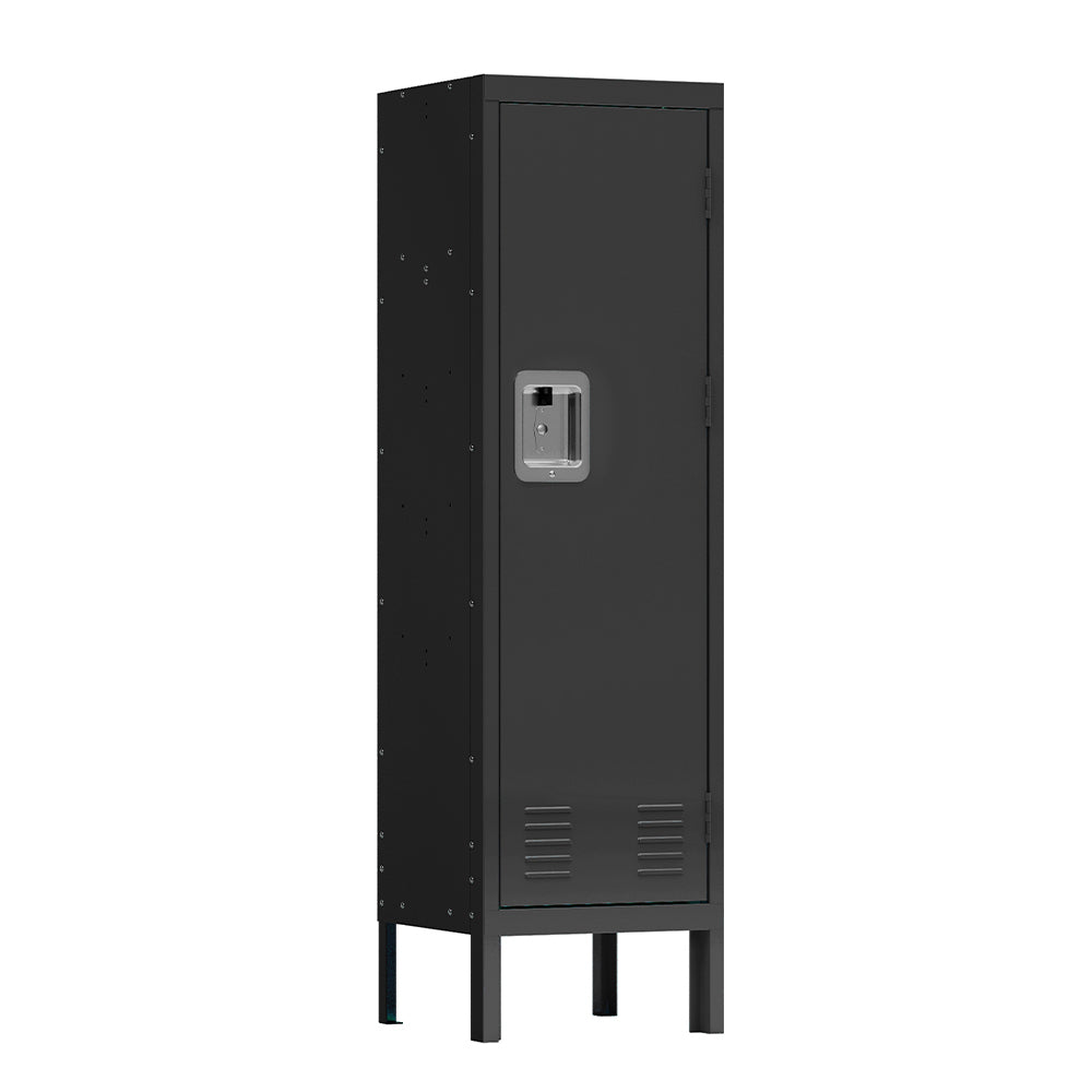 Retro-Style Tall Metal Locker - Black_5