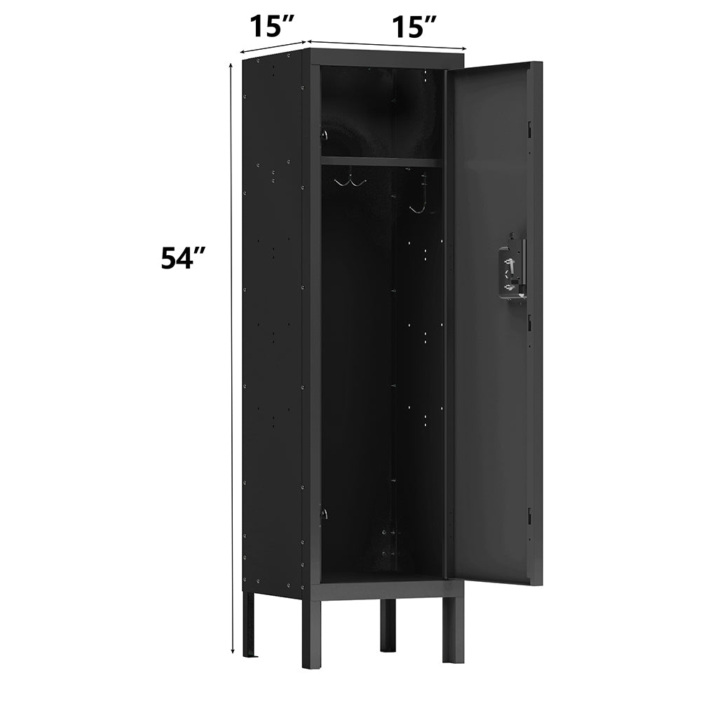 Retro-Style Tall Metal Locker - Black_6