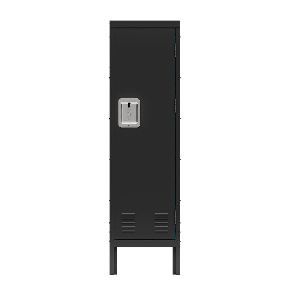 Retro-Style Tall Metal Locker - Black_0
