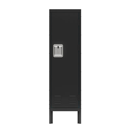 Retro-Style Tall Metal Locker - Black_0