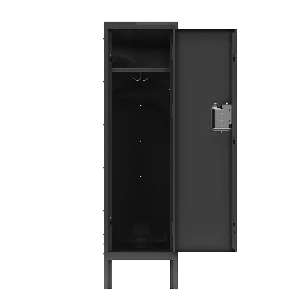Retro-Style Tall Metal Locker - Black_4