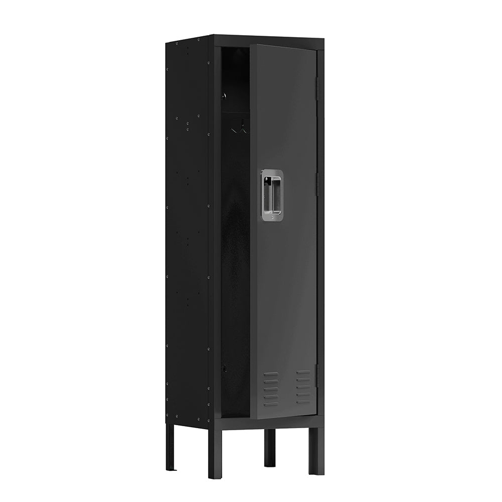 Retro-Style Tall Metal Locker - Black_3