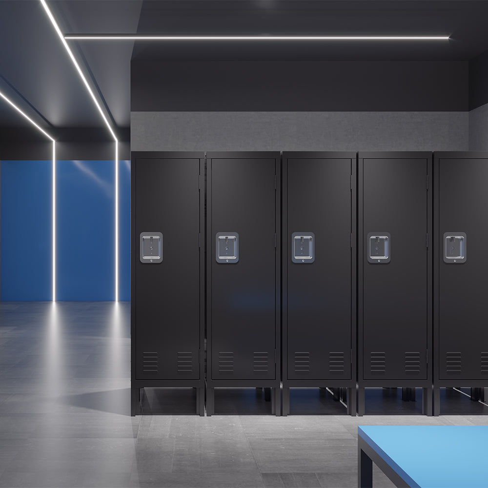 Retro-Style Tall Metal Locker - Black_2