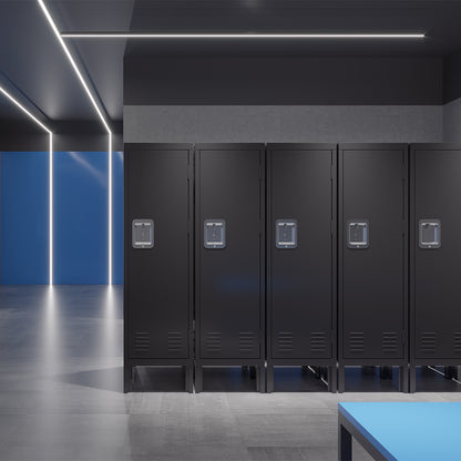 Retro-Style Tall Metal Locker - Black_2