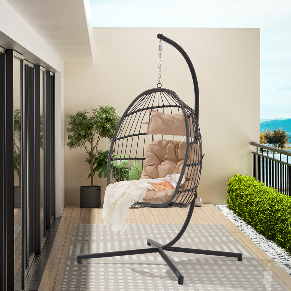 Rattan Egg Swing Hanging Chair - Outdoor, Garden_1
