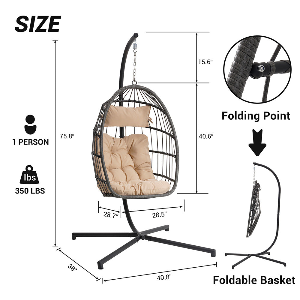 Rattan Egg Swing Hanging Chair - Outdoor, Garden_10