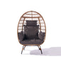 Wicker Egg Chair with Dark Grey Cushions - Indoor/Outdoor, Steel Frame_0