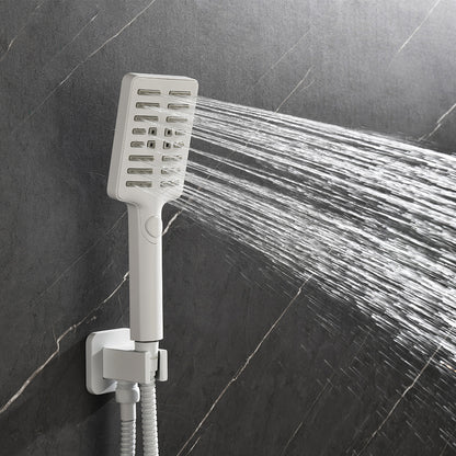 Wall Mounted Waterfall Rain Shower System 3 Body Sprays & Handheld Shower - White_4