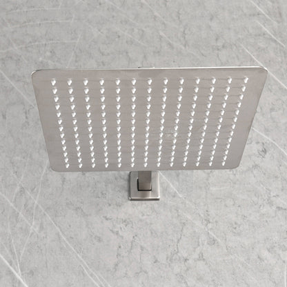 Shower System with Head Hand Shower Hose Valve Trim Lever Handles and Niche - Brushed Nickel_4