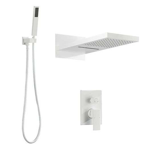 Shower SystemWaterfall Rainfall Shower Head - White_0