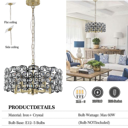 Luxury Round Crystal Chandelier for Living Room_7