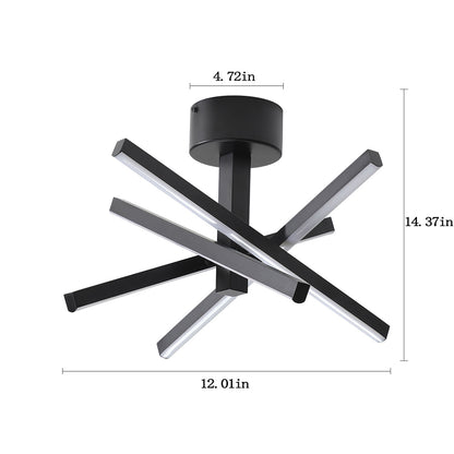 LED Semi-Flush Ceiling Light - Black_10