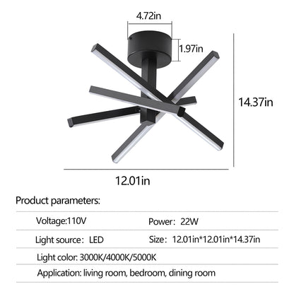 LED Semi-Flush Ceiling Light - Black_9