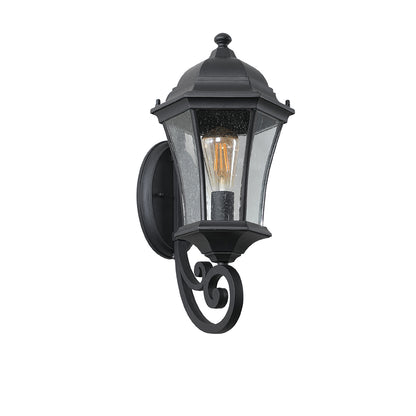 Outdoor Waterproof Glass Retro Wall Lamp - Black_0