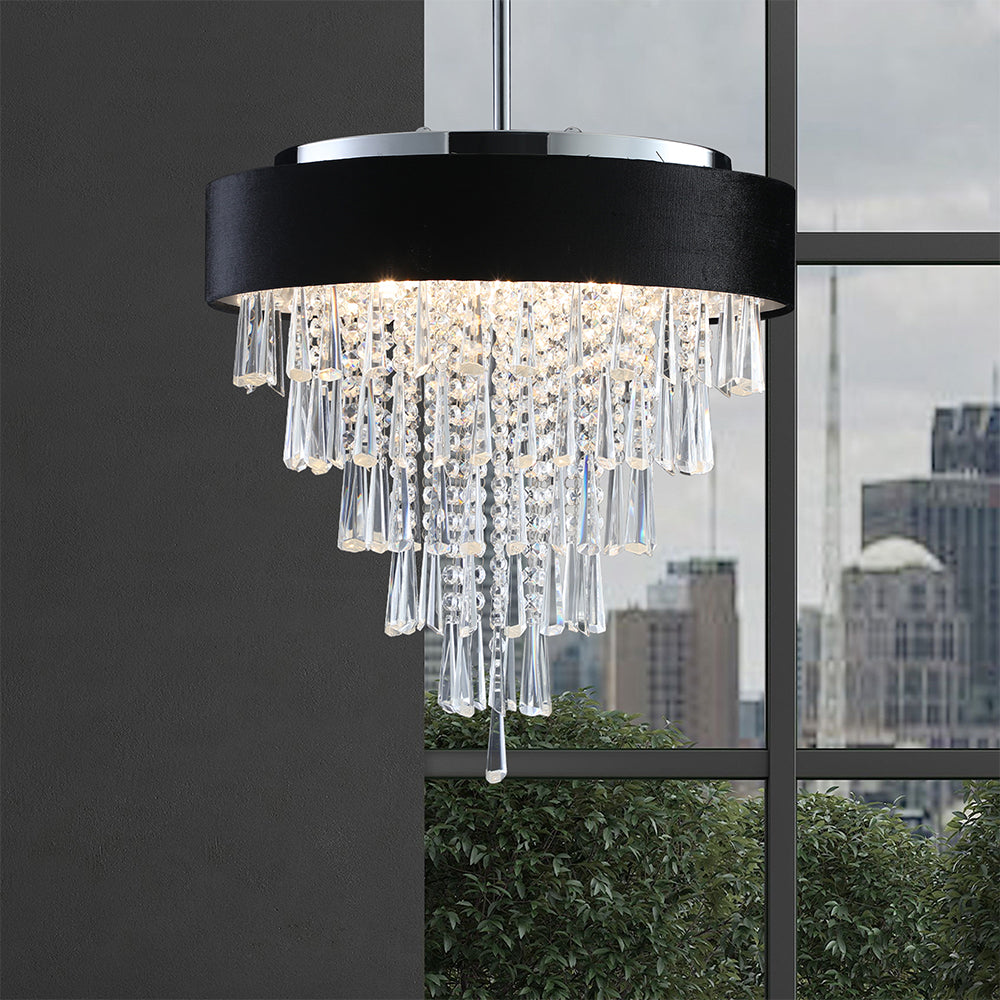Round Crystal Chandelier - Luxury Living Room Light Fixture_3