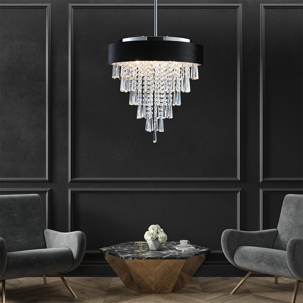 Round Crystal Chandelier - Luxury Living Room Light Fixture_5