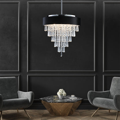 Round Crystal Chandelier - Luxury Living Room Light Fixture_5