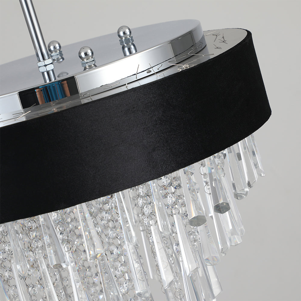 Round Crystal Chandelier - Luxury Living Room Light Fixture_4