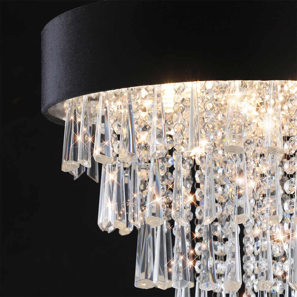Round Crystal Chandelier - Luxury Living Room Light Fixture_9