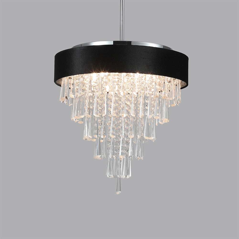 Round Crystal Chandelier - Luxury Living Room Light Fixture_8