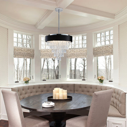 Round Crystal Chandelier - Luxury Living Room Light Fixture_6
