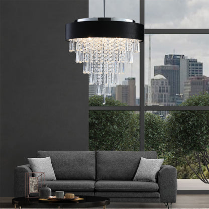 Round Crystal Chandelier - Luxury Living Room Light Fixture_2