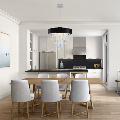 Round Crystal Chandelier - Luxury Living Room Light Fixture_1