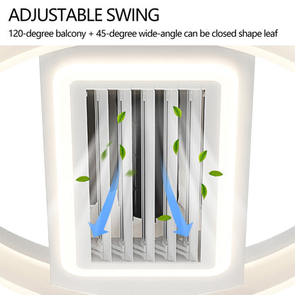 Bladeless Fan Lamp With Lights Dimmable LED - White_5