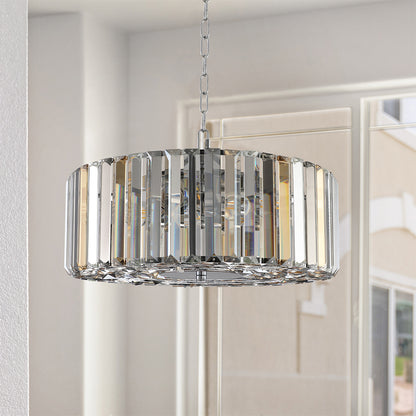 Round Crystal Chandelier - Luxury Living Room Light Fixture_1