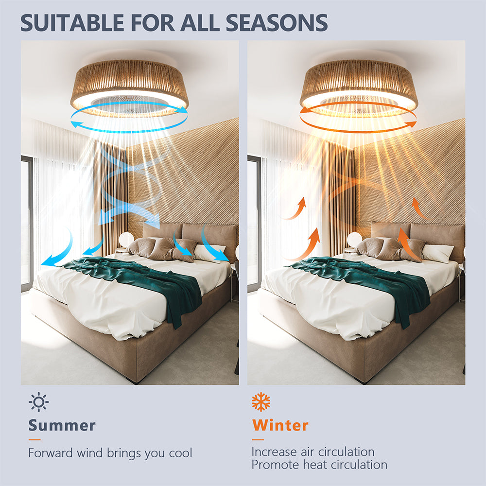 Bohemian LED Ceiling Fan Light - Dimmable with Remote_5