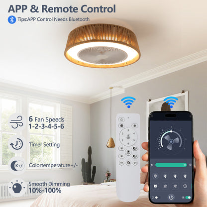 Bohemian LED Ceiling Fan Light - Dimmable with Remote_4