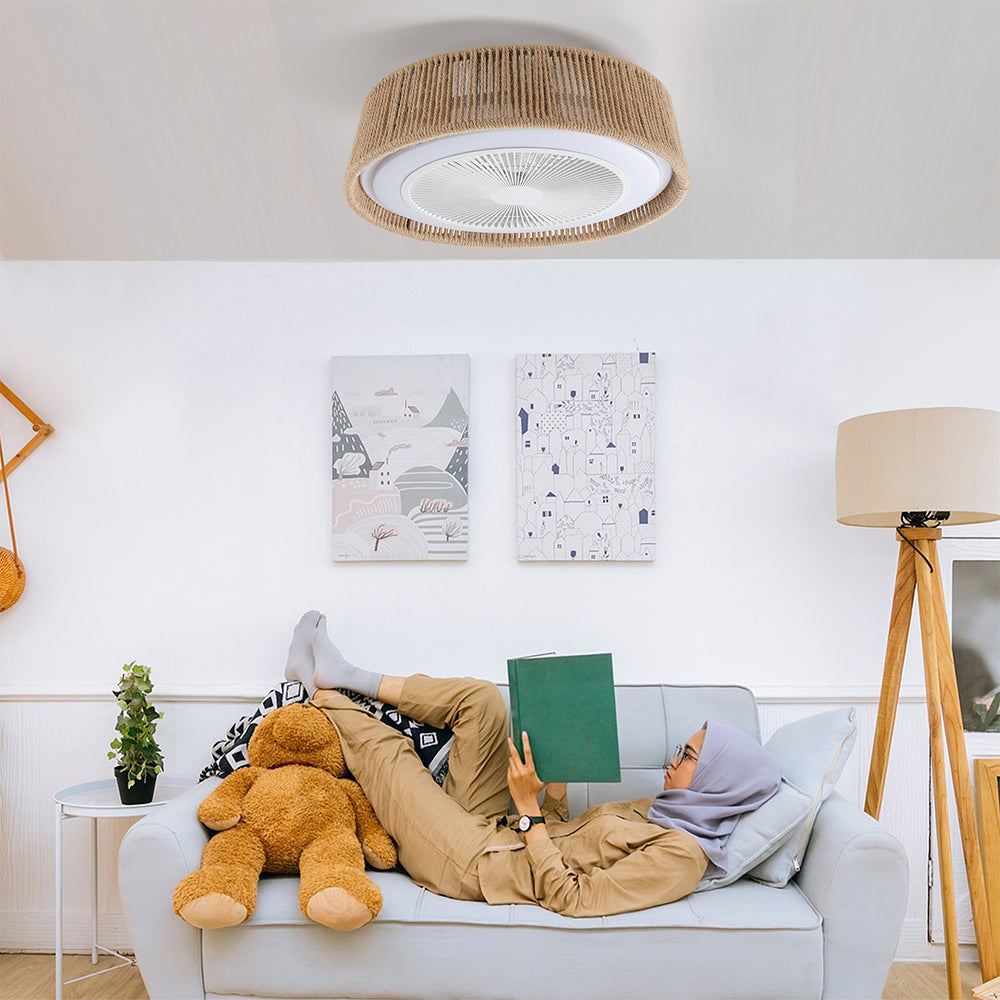 Bohemian LED Ceiling Fan Light - Dimmable with Remote_1
