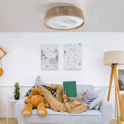 Bohemian LED Ceiling Fan Light - Dimmable with Remote_1