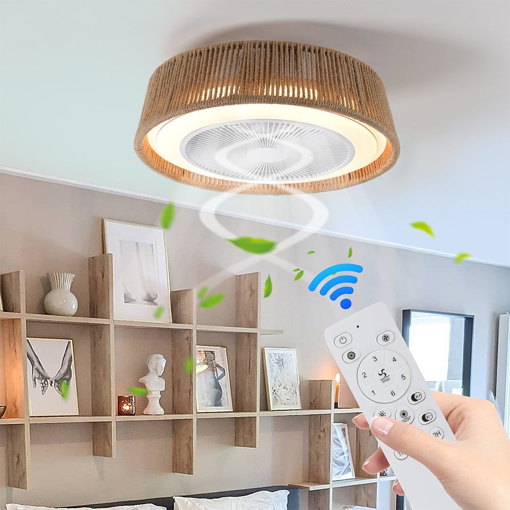 Bohemian LED Ceiling Fan Light - Dimmable with Remote_2