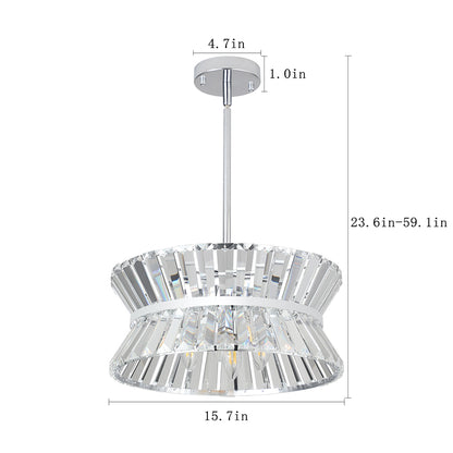 Round Modern Crystal Chandelier - Luxury Living Room Light Fixture_8