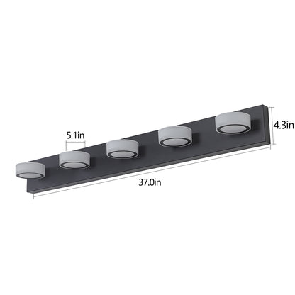 Modern 5-Light LED Vanity Wall Fixture - Black_8