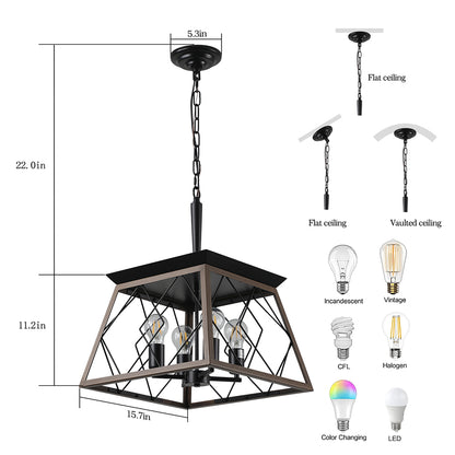 Vintage Farmhouse Chandelier - 4-Light_7
