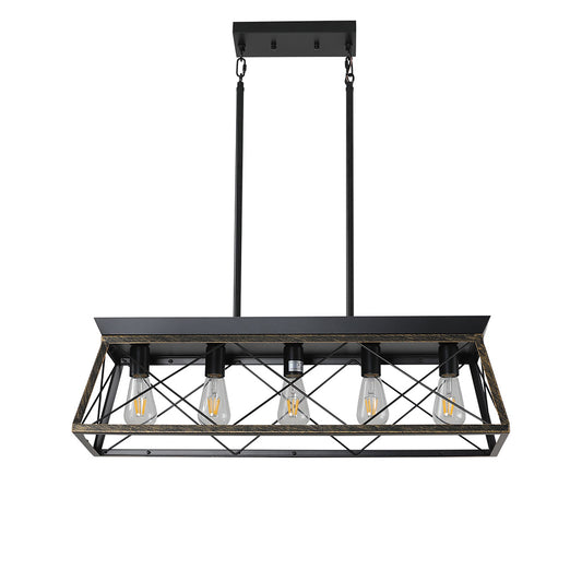 Modern 5-Light Farmhouse Chandelier - Rustic Metal_0