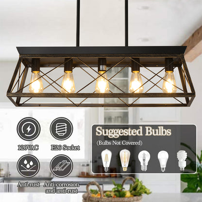 Modern 5-Light Farmhouse Chandelier - Rustic Metal_6