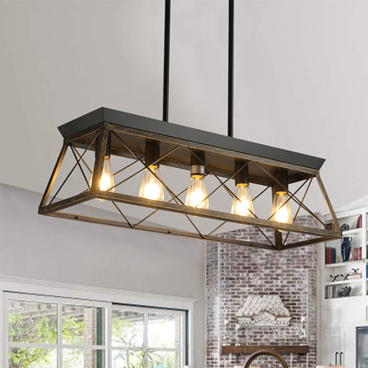 Modern 5-Light Farmhouse Chandelier - Rustic Metal_1