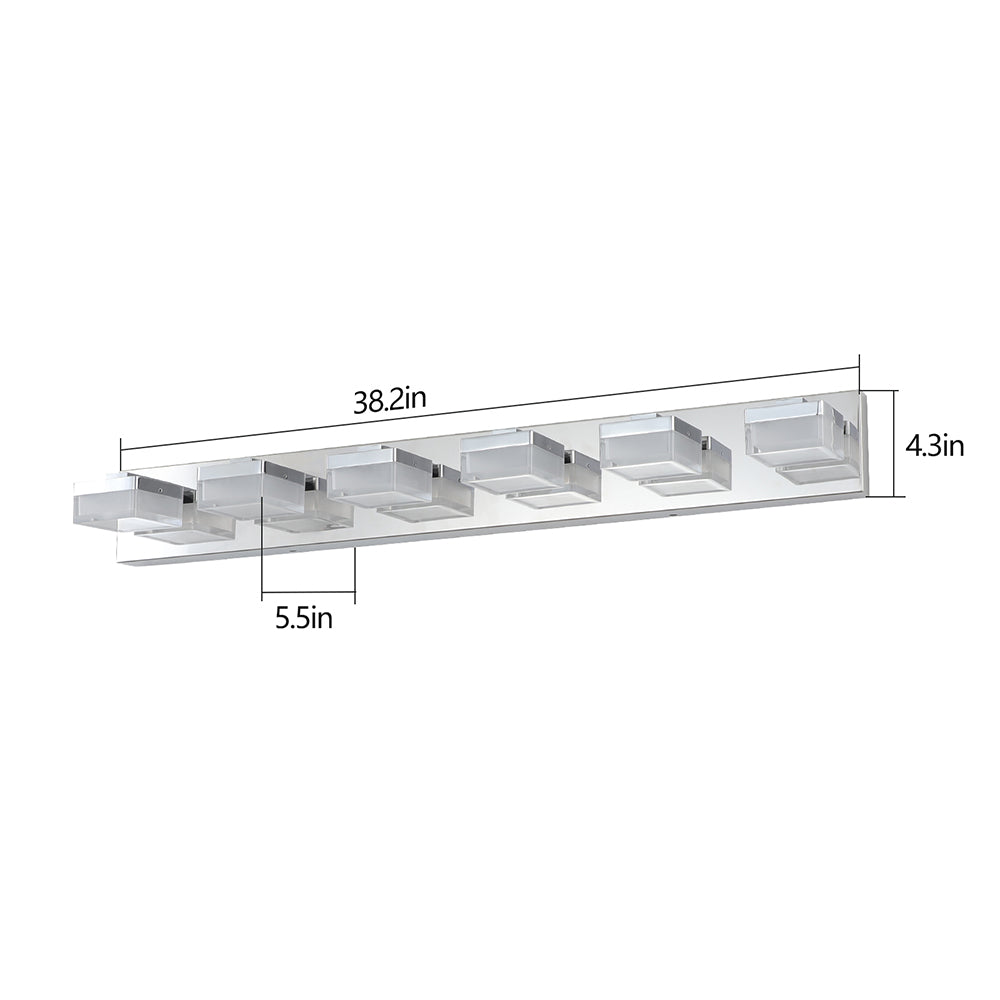 6-Light Chrome LED Modern Vanity Light Fixture for Bathroom & Makeup Table_8