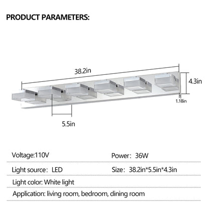 6-Light Chrome LED Modern Vanity Light Fixture for Bathroom & Makeup Table_7