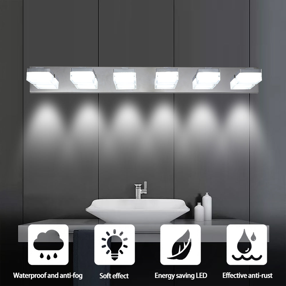 6-Light Chrome LED Modern Vanity Light Fixture for Bathroom & Makeup Table_6